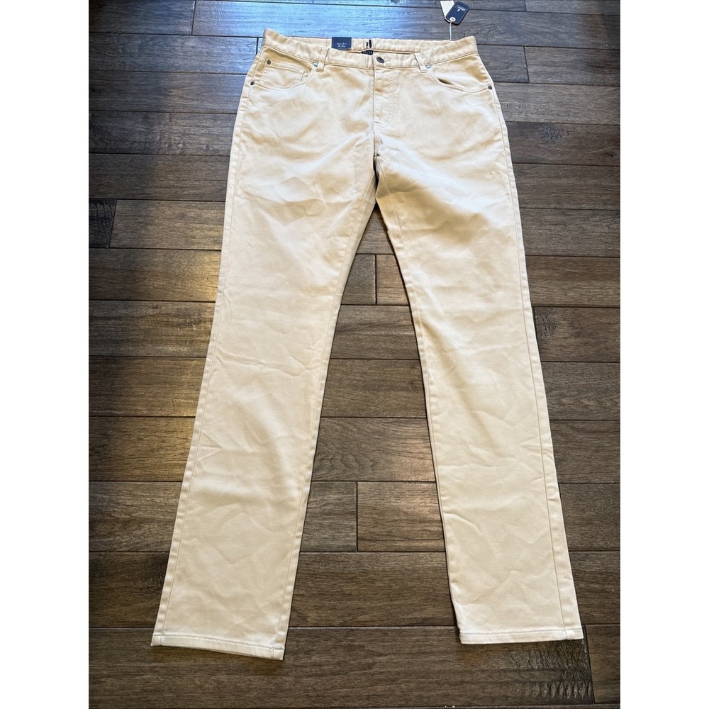 Johnnie-O Terry Pants Mens 35x34 Stone JMPA1790 5-Pocket Straight Leg New